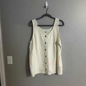 Madewell Cream Sleeveless Buttoned Tank Top